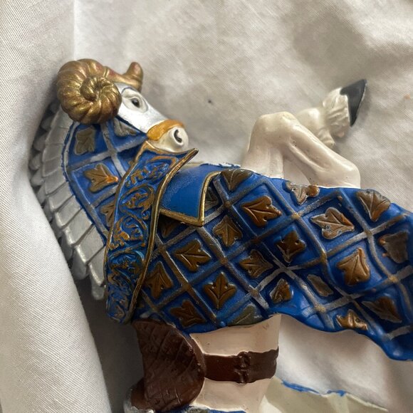 Papo Medieval World of Knights Horse w/ Ram Blue Ram Crest Fantasy Figure 2007 - Picture 6 of 16